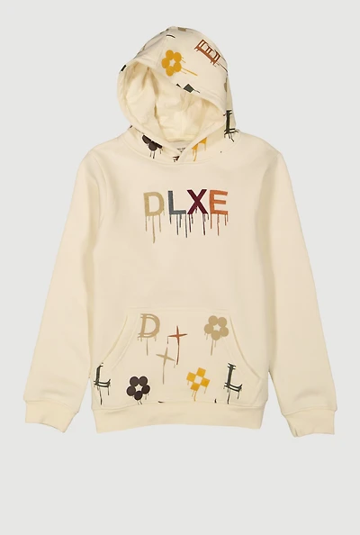 Boys DLXE Drip Hooded Sweatshirt, Beige, Size 10-12