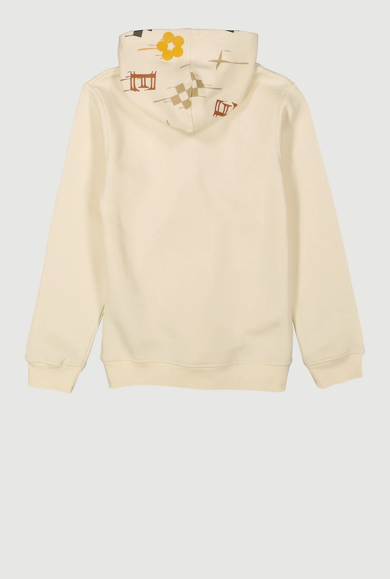 Boys DLXE Drip Hooded Sweatshirt, Beige, Size 10-12