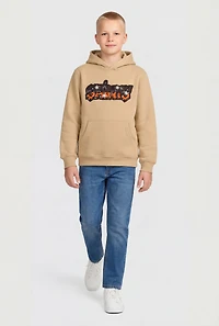 Boys Embroidered Saints Graffiti Graphic Pullover Hoodie