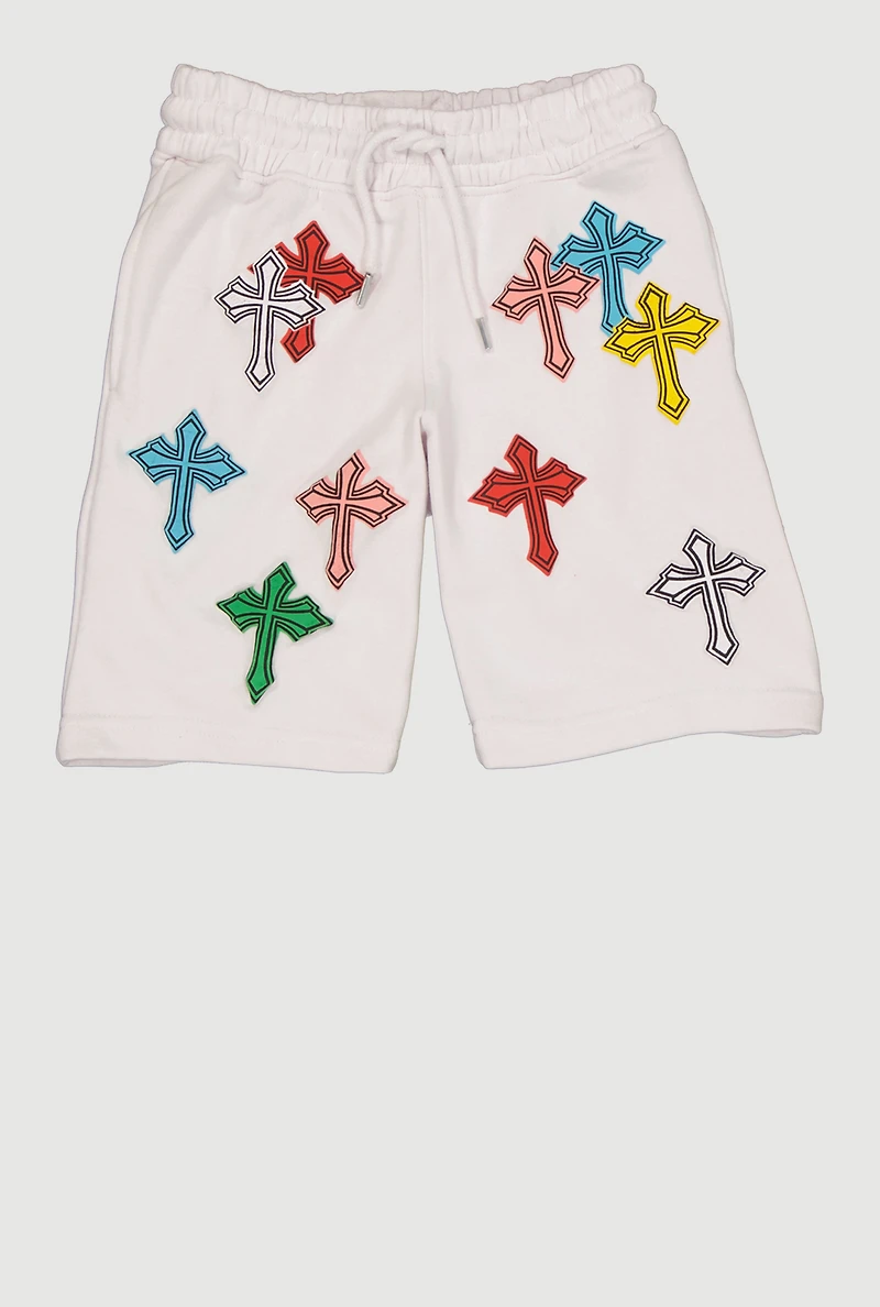 Boys Cross Graphic Print Sweatshorts