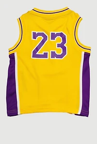 Little Boys Graphic Basketball Jersey, Yellow, Size 5-6