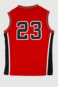 Boys Graphic Basketball Jersey, Red, Size 8