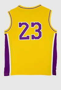 Boys Graphic Basketball Jersey, Yellow, Size 10-12