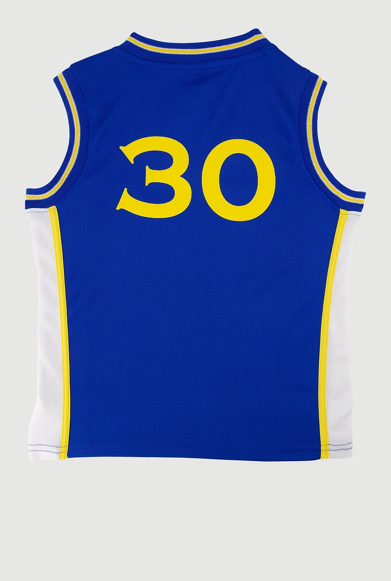 Boys Graphic Basketball Jersey, Blue, Size 10-12