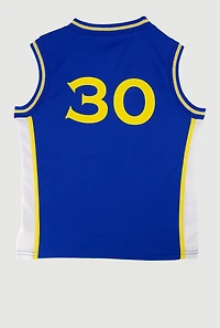 Boys Graphic Basketball Jersey, Blue, Size 10-12