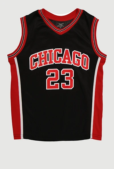 Boys V Neck Graphic Basketball Jersey,