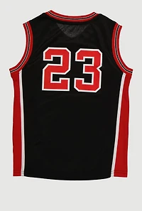 Boys V Neck Graphic Basketball Jersey,
