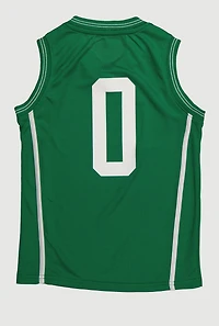 Boys V Neck Graphic Basketball Jersey, Green,