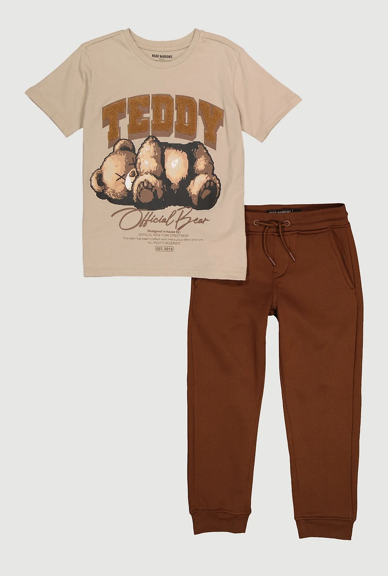Boys Teddy Official Bear Graphic Tee and Sweatpants Set