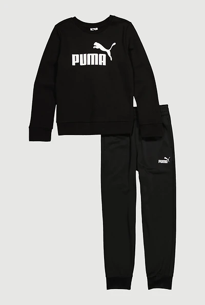 Boys Puma Logo Sweatshirt and Joggers