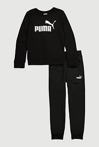 Boys Puma Logo Sweatshirt and Joggers