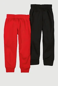 Little Boys Mid Rise Fleece Lined Joggers 2 Pack