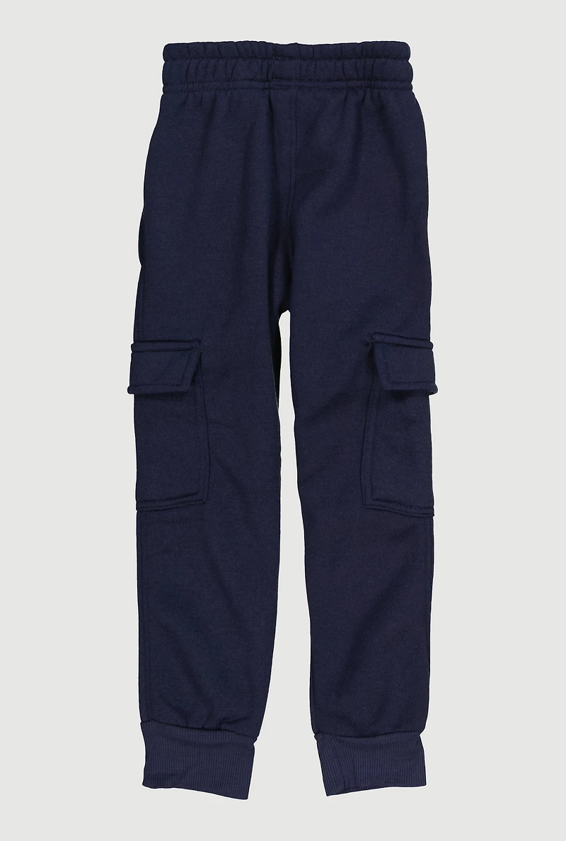 Little Boys Cargo Pocket Fleece Joggers