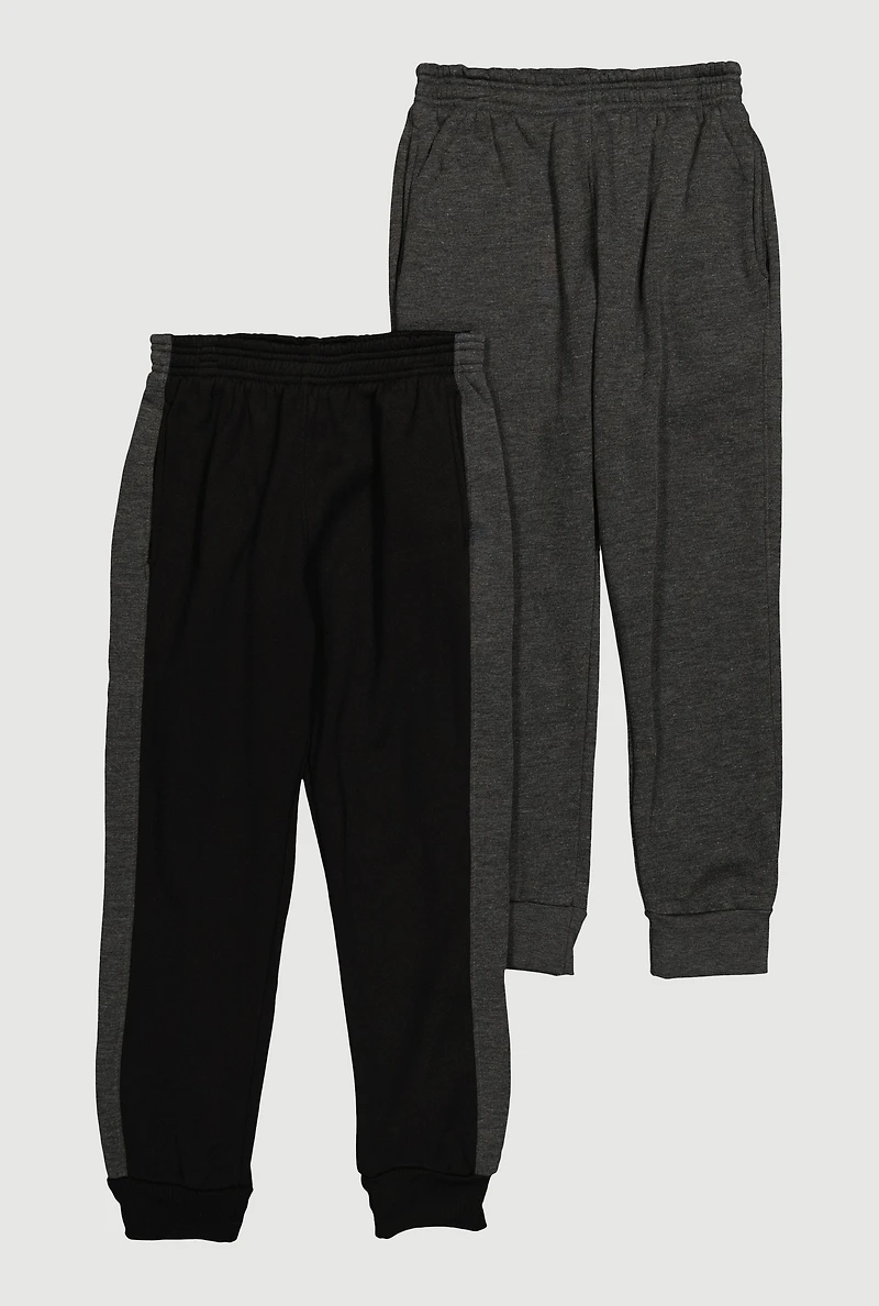 Boys Side Stripe Joggers 2 Pack