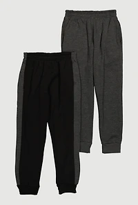 Boys Side Stripe Joggers 2 Pack
