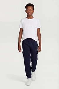 Boys Solid Cargo Joggers