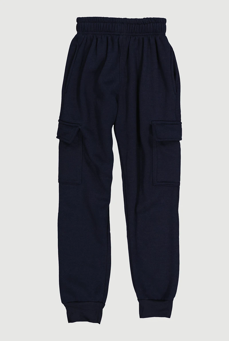 Boys Solid Cargo Joggers