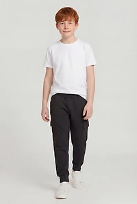 Boys Mid Rise Fleece Lined Cargo Joggers
