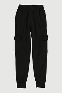 Boys Solid Fleece Cargo Joggers