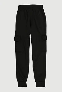 Boys Solid Fleece Cargo Joggers
