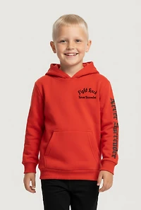 Little Boys Fight Hard Graphic Pullover Hoodie