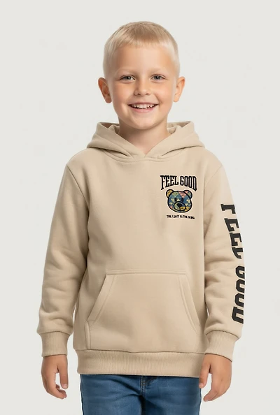 Little Boys Feel Good Graphic Pullover Hoodie