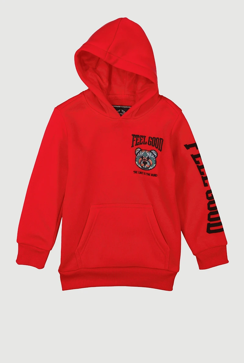 Little Boys Feel Good Teddy Graphic Hoodie