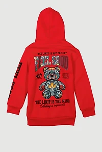 Little Boys Feel Good Teddy Graphic Hoodie, Red, Size 6
