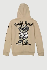 Boys Fight Hard Never Surrender Graphic Pullover Hoodie