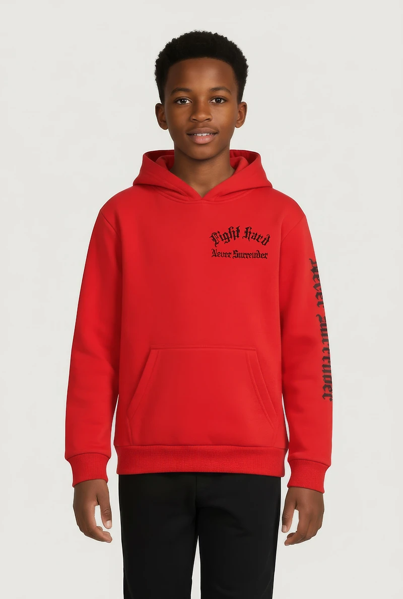 Boys Fight Hard Never Surrender Graphic Hoodie