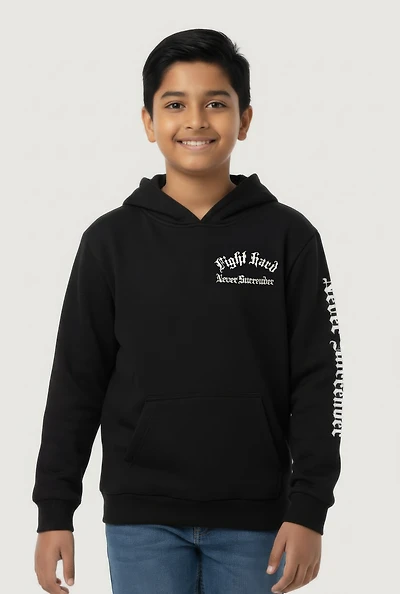 Boys Fight Hard Graphic Pullover Hoodie
