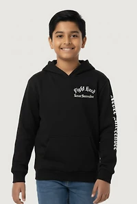 Boys Fight Hard Graphic Pullover Hoodie