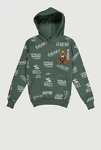 Boys Bear Graphic Print Pullover Hoodie