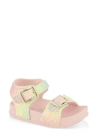 Toddler Girls Glitter Buckle Band Ankle Strap Sandals