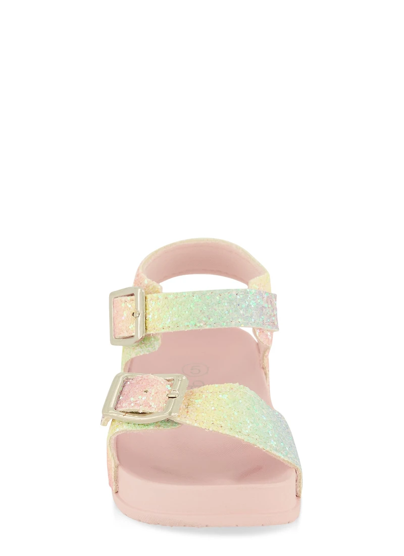 Toddler Girls Glitter Buckle Band Ankle Strap Sandals