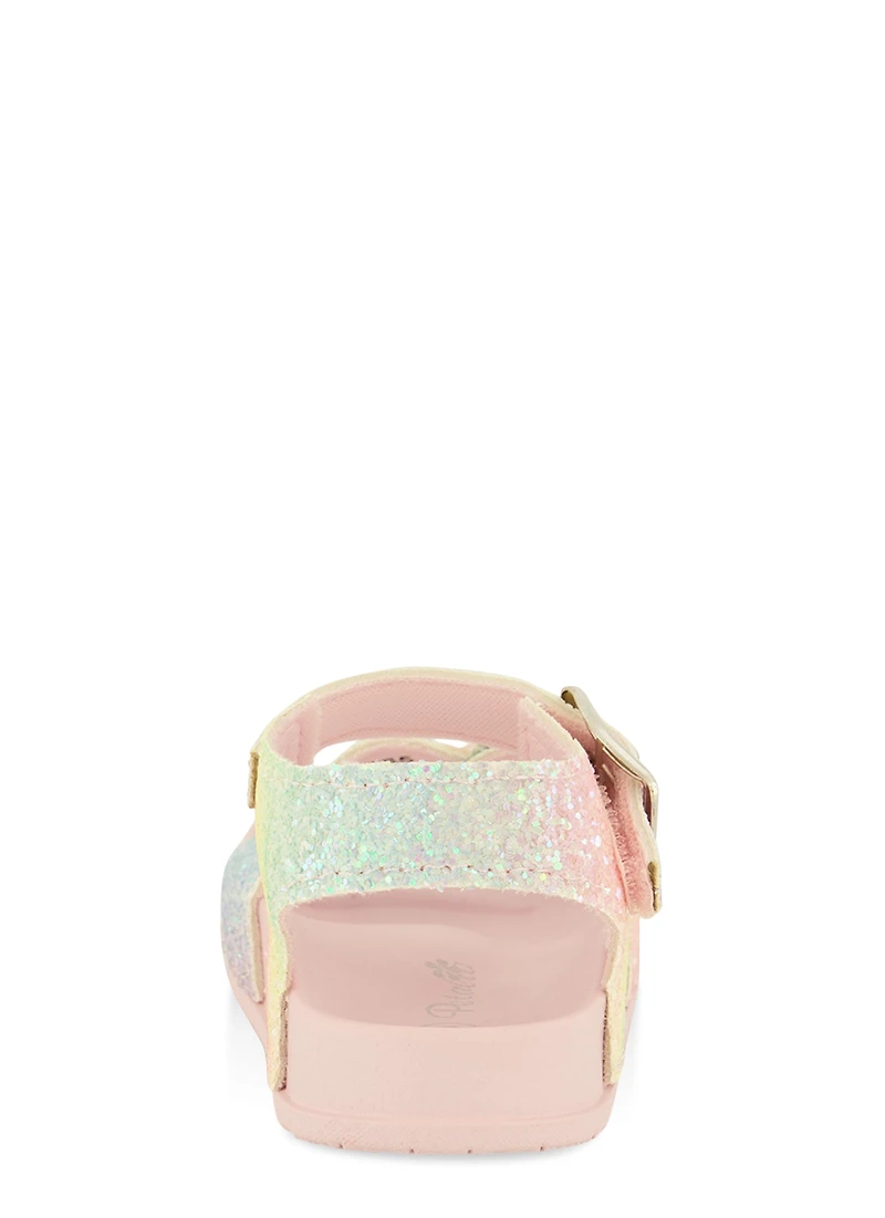 Toddler Girls Glitter Buckle Band Ankle Strap Sandals
