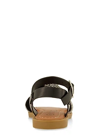 Womens Toddler Girls Rhinestone Knot Band Ankle Strap Sandals,