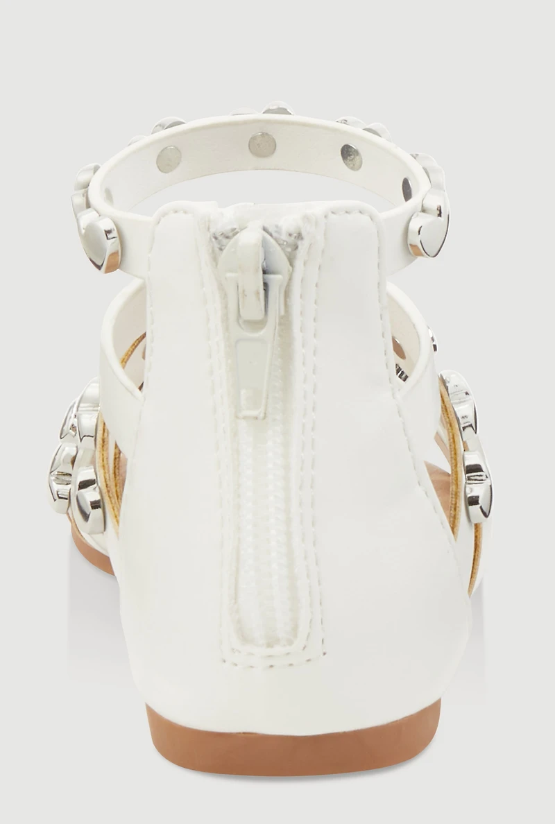 Toddler Girls Heart Studded Gladiator Sandals