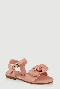 Womens Toddler Girls Bow Knot Buckle Strap Sandals, Pink, Size 10