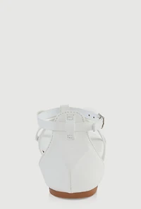 Womens Girls Bow Gladiator Sandals, White, Size 1