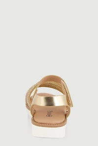 Womens Toddler Girls Embellished Strappy Sandals, Gold, Size 8