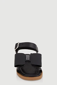 Womens Toddler Girls Bow Band Buckle Strap Sandals,