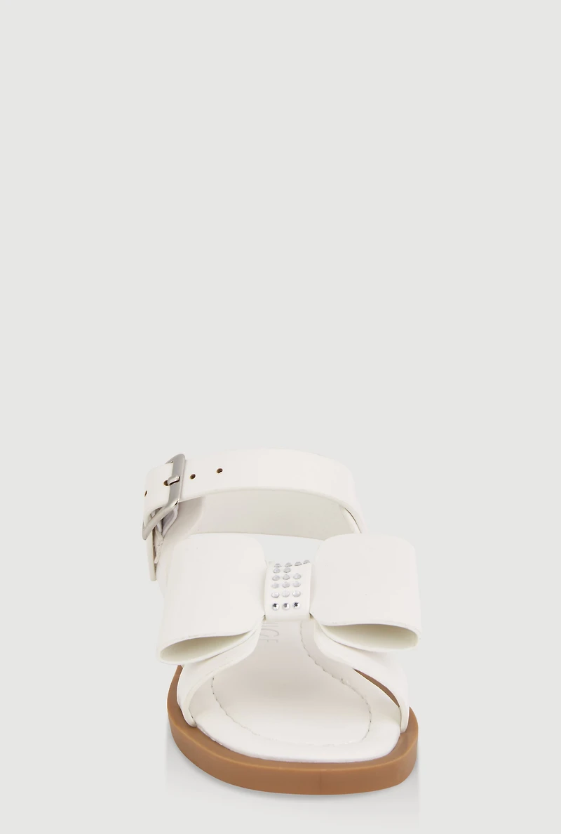 Toddler Girls Bow Band Buckle Strap Sandals