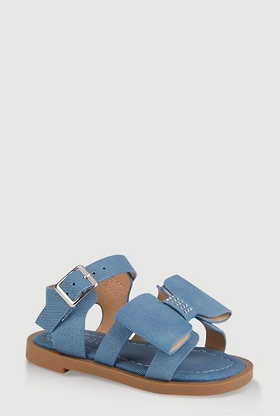 Womens Toddler Girls Bow Band Buckle Strap Sandals,