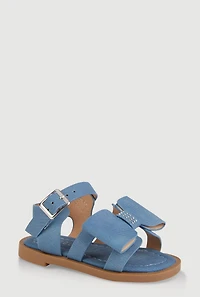 Womens Toddler Girls Bow Band Buckle Strap Sandals,