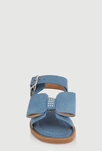 Womens Toddler Girls Bow Band Buckle Strap Sandals,