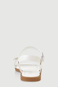 Womens Girls Glitter Butterfly Sandals, White, Size 2