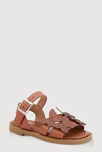 Toddler Girls Glitter Butterfly Buckle Strap Sandals