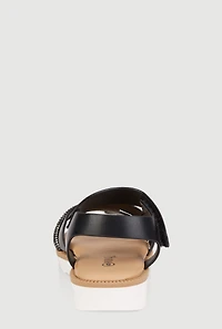 Toddler Girls Rhinestone Detail H Band Sandals