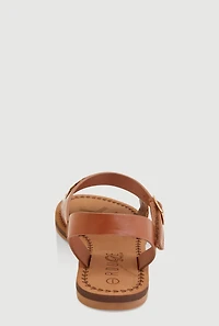 Womens Girls Flower Cut Out Band Sandals, 1